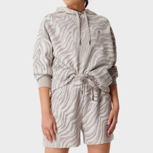 Sweaty Betty Zebra Print - Hoodie + Short Set | Size Small